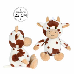 Peluche Vache Assise Marron...