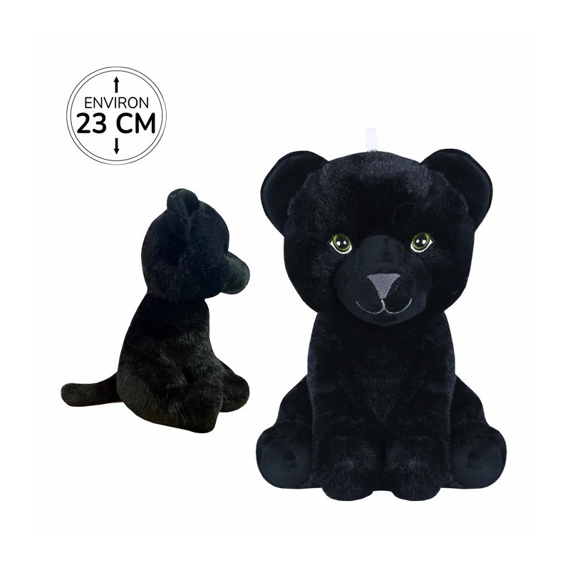 Peluche Panthère Noire Assise 23cm
