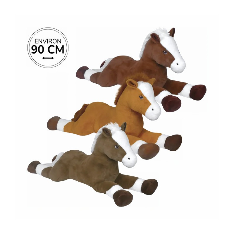 Peluche Cheval Couché 90cm