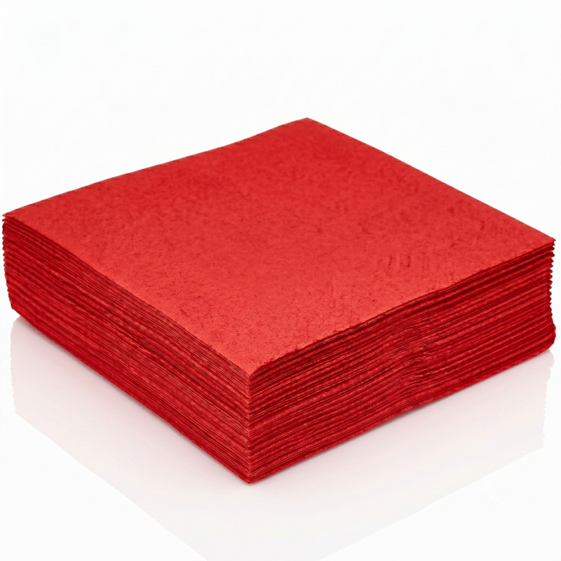 Serviette en Papier Unie Rouge 40 Pièces