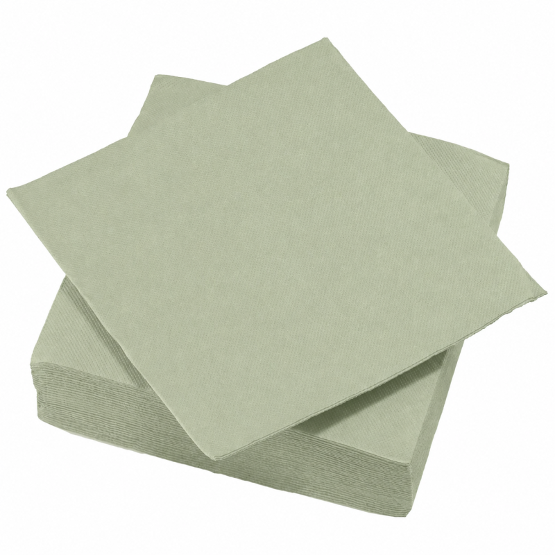 Serviette en Papier Unie Sauge 40 Pièces
