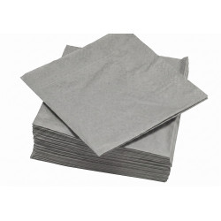 Serviette En Papier Unie Gris 100 Pièces