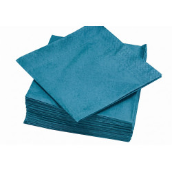 Serviette en Papier Unie Bleu Canard 100 Pièces