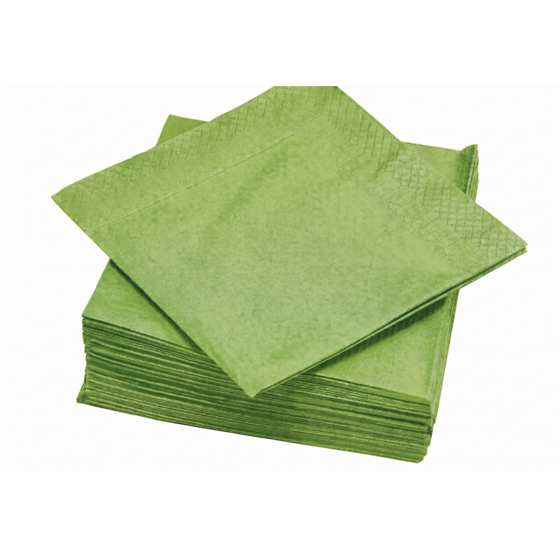 Serviette En Papier Unie Vert Anis 100 Pièces