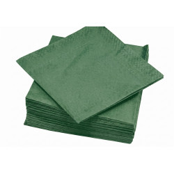 Serviette en Papier Unie Vert Sapin 100 Pièces