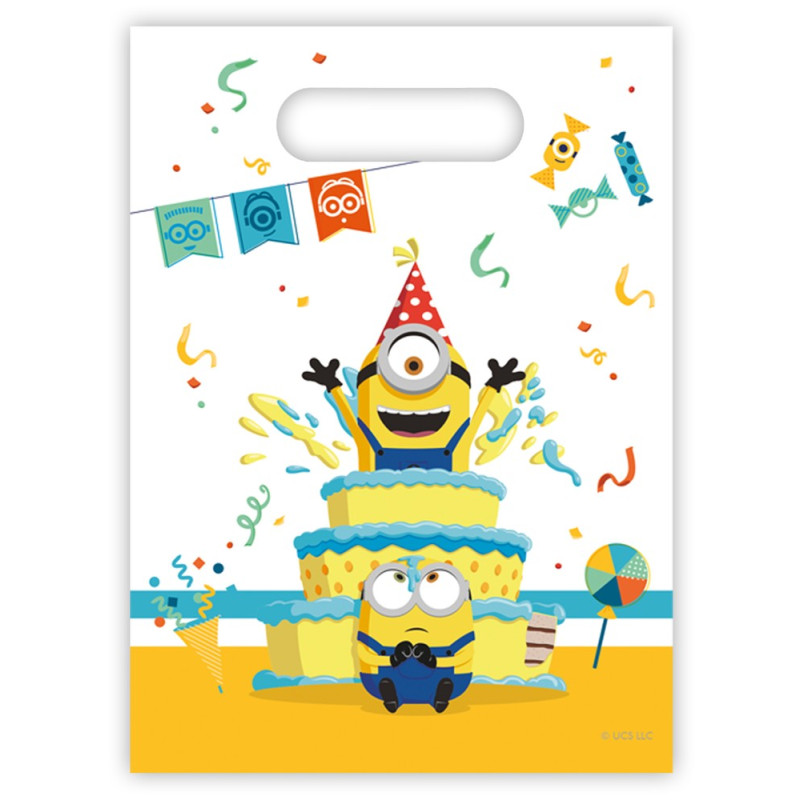 Sacs Cadeaux Anniversaire Minions - 6 Pièces