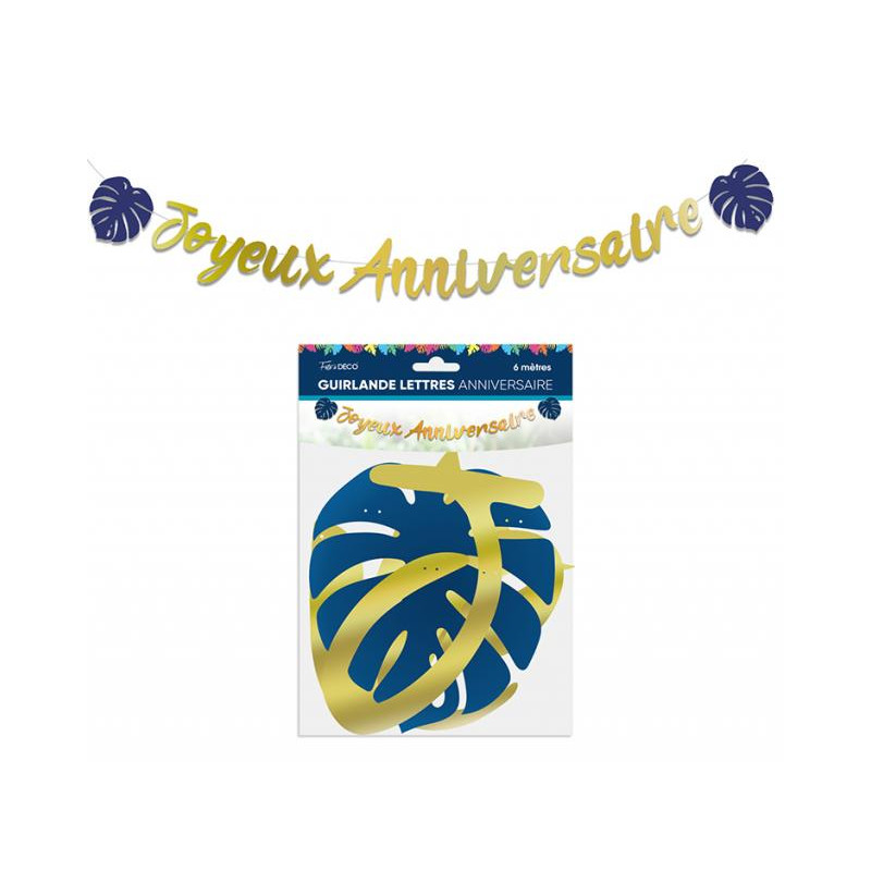 Guirlande Lettre Joyeux Anniversaire Tropical
