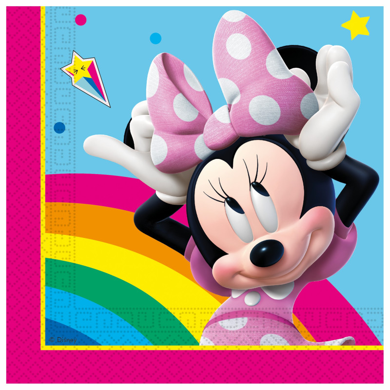Serviettes En Papier Anniversaire Minnie - 20 Pièces