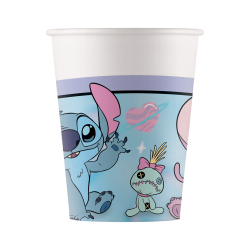 Gobelets En Carton Anniversaire Stitch Et Angel - 8 Pièces