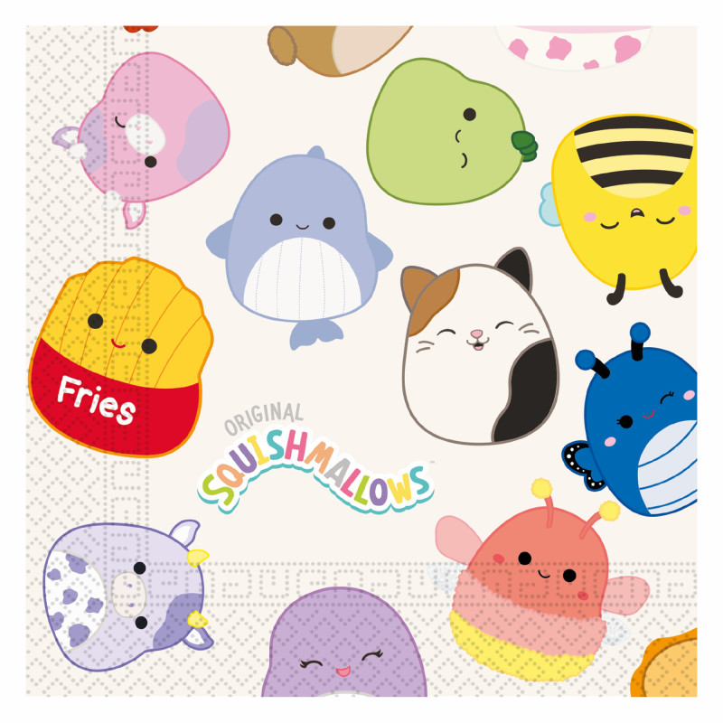 Serviettes En Papier Anniversaire Squishmallows - 20 Pièces