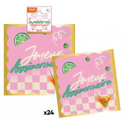 Serviette en Papier Anniversaire Rétro Pop