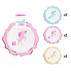 Assiettes Jetables Licorne 6 Pièces