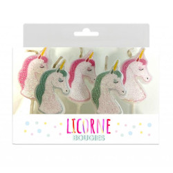 Bougies Pics Licorne 6 Pièces