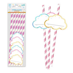 Paille En Papier Licorne 6 Pièces