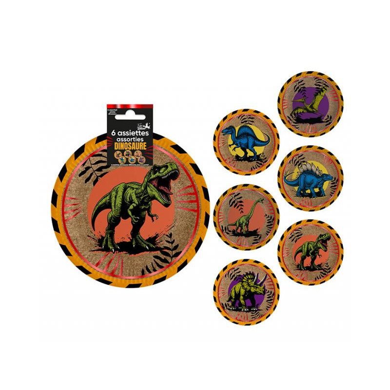 Assiettes Jetables Dinosaure 6 Pièces