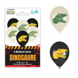 Ballons de Baudruche Imprimé Dinosaure - 6 Pièces