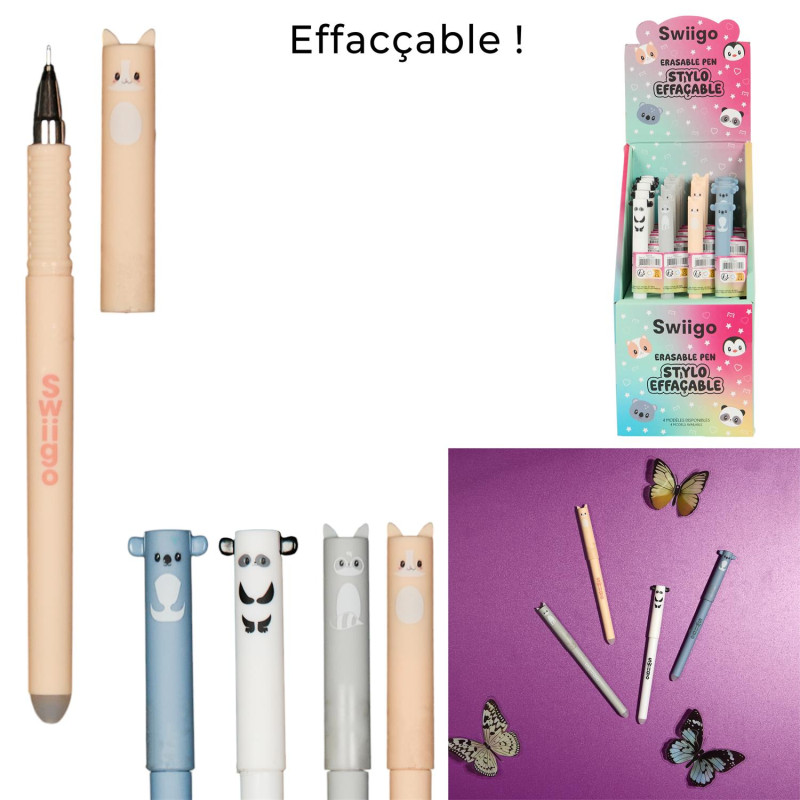 Stylo Gel Effacable Animaux Swiigo