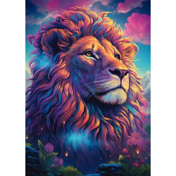 Puzzle Lion Majesté Coloré, 1000 pièces