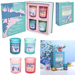 Coffret 4 Bougies Parfumées Verre Voyage