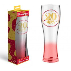 Verre à Bière Anniversaire En Verre 20 Ans