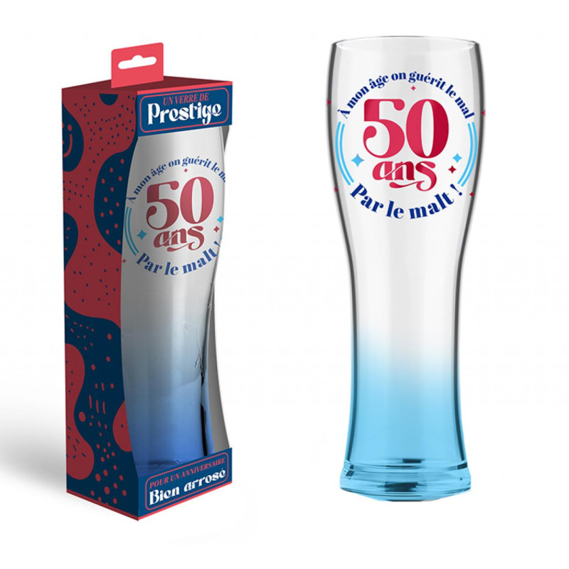 Verre à Bière Anniversaire En Verre 50 Ans