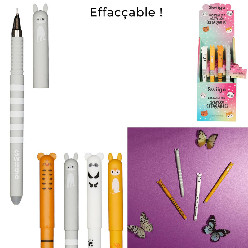 Stylo Gel Effacable Animaux Swiigo