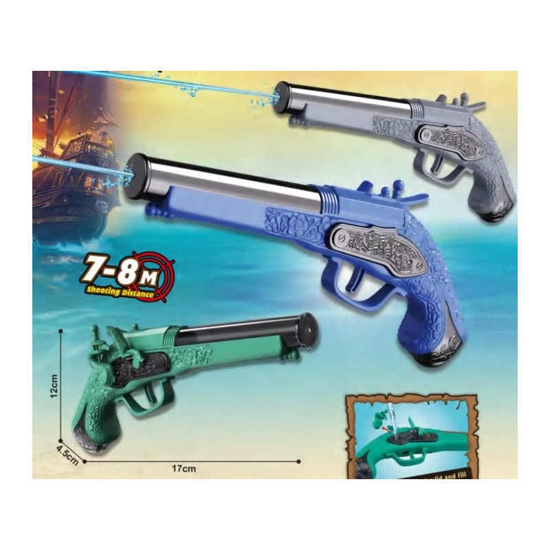 Pistolet à Eau de Pirate 18cm Longue Portée