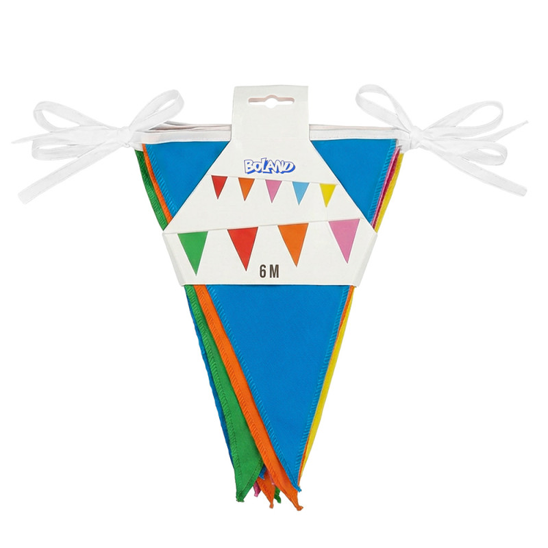 Guirlande Multicolore 6 Mètres Fanions Triangulaires Tissus