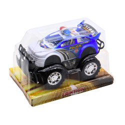 Véhicule 4x4 Police Grosses Roues Friction 15cm