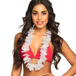 Collier de Fleurs Hawaï Blanc