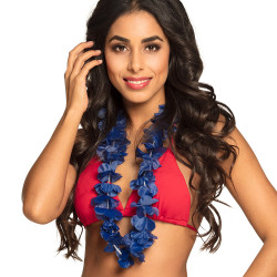 Collier de Fleurs Hawaï Bleu