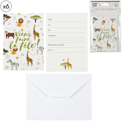Carte D'Invitation Jungle 6...