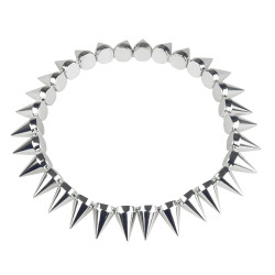 Collier Rocker Pointes Métallisées