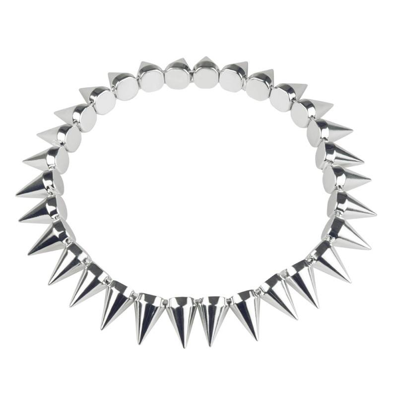 Collier Rocker Pointes Métallisées