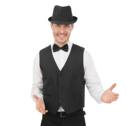 Gilet Sans Manche Noir Rayé Blanc