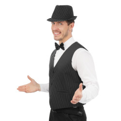 Gilet Sans Manche Noir Rayé Blanc
