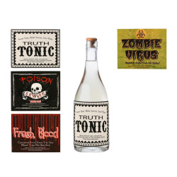 Etiquettes Pour Bouteilles Halloween 4 Pièces