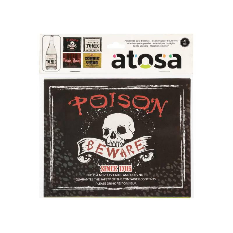 Etiquettes Pour Bouteilles Halloween 4 Pièces