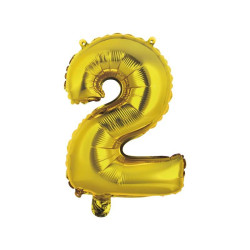 Ballon Chiffre Métallique Or 2