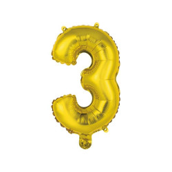 Ballon Chiffre Métallique Or 3