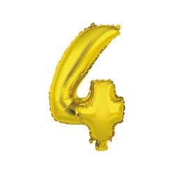 Ballon Chiffre Métallique Or 4