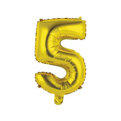 Ballon Chiffre Métallique Or 5