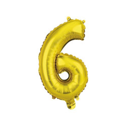 Ballon Chiffre Métallique Or 6