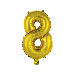 Ballon Chiffre Métallique Or 8