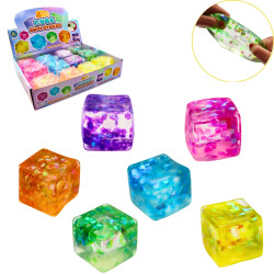 Squishy Anti Stress Ice Cube Gel Paillettes 5cm