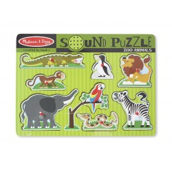 Puzzle Sonore à Encastrements  Les Animaux du Zoo - Melissa & Doug