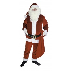 Costume de Père Noël Américain en Velours 4 Pièces