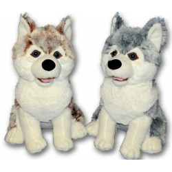 Peluche Chien Husky Assis 20cm