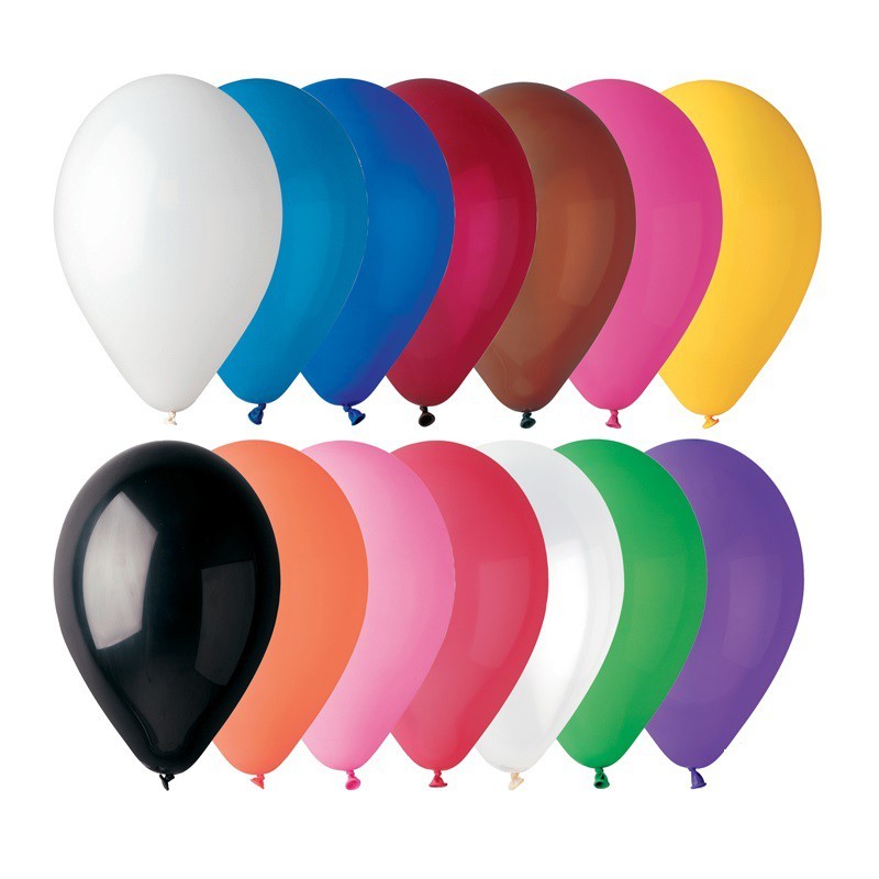 Ballon de Baudruche Multicolore Opaque 30cm 50 pièces