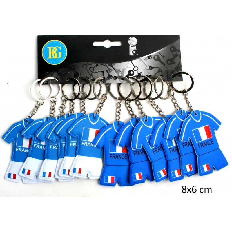 Porte-clefs Equipe de France bleu sur